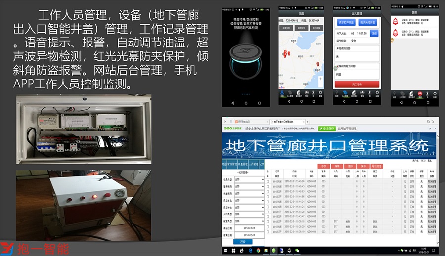 青岛抱一智能地下管廊井口管理系统